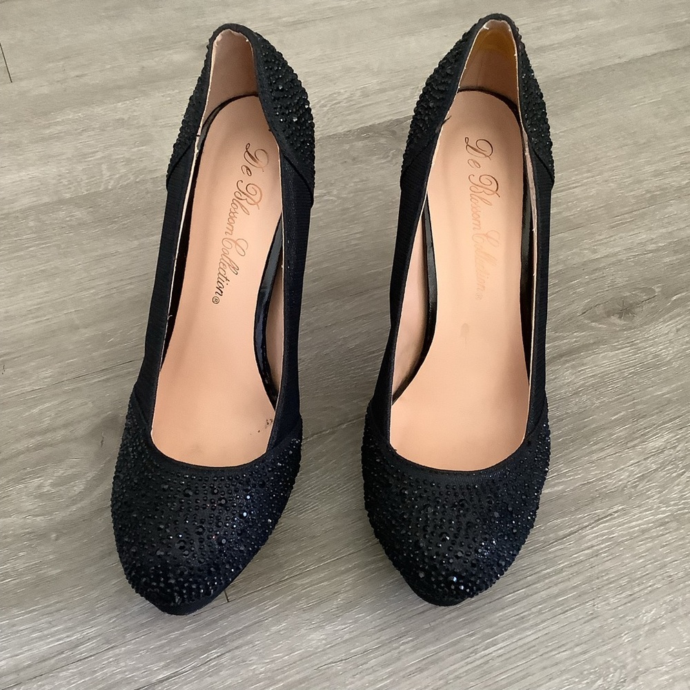 Black Rhinestone Heels - Picture 4 of 9